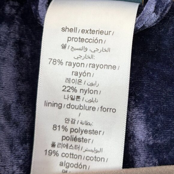 Pottery Barn Teen Harry Potter Ravenclaw bathrobe S/M purple velvet *flaw* - Picture 5 of 9